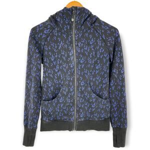 Lululemon Scuba Hoodie III *Terry Pitter Patter Black Sapphire Blue / Black Sz 4